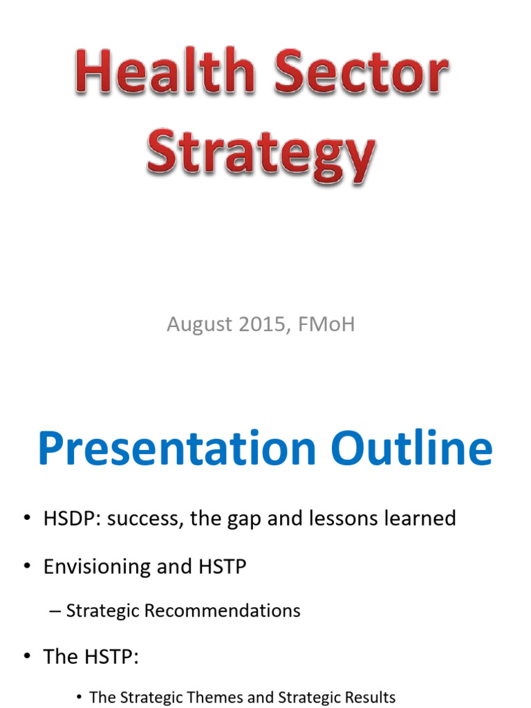 Ethiopia's Health Sector Strategic Vision | PDF | Health Care | Health ...