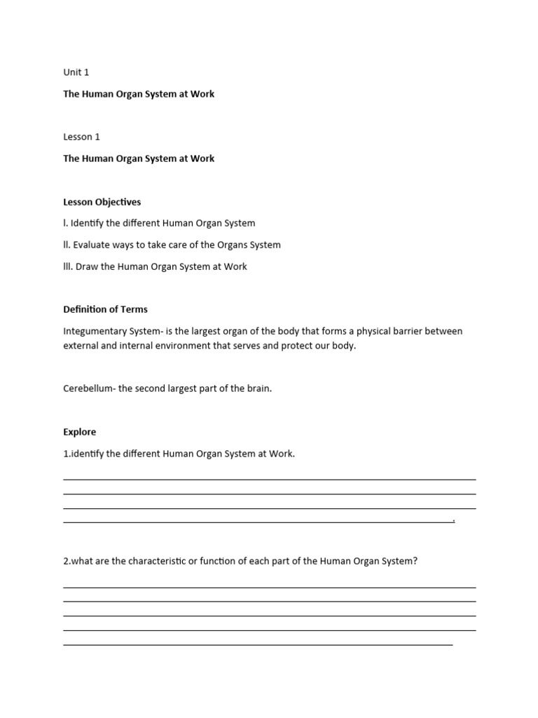 Overview of Human Organ Systems | PDF | Human Body | Gastrointestinal Tract