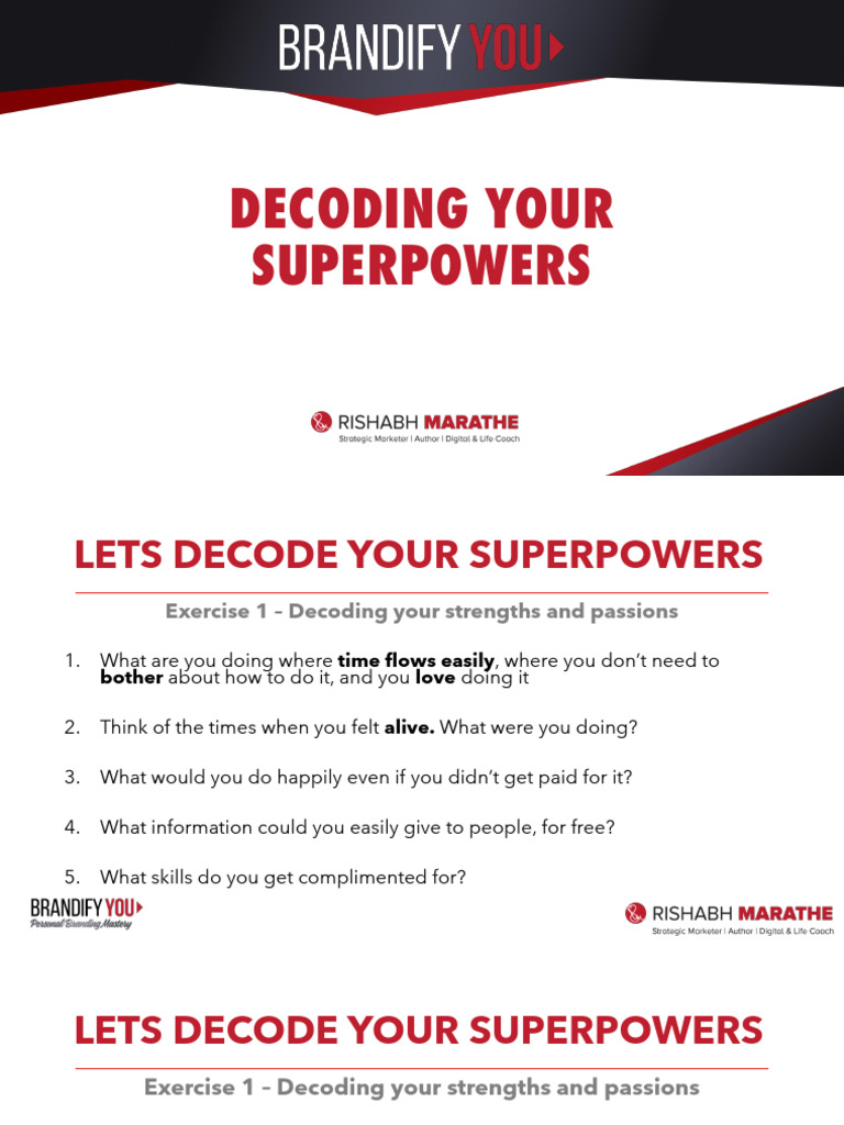 Decoding Your Superpowers Guide | PDF | Psychology | Behavioural Sciences