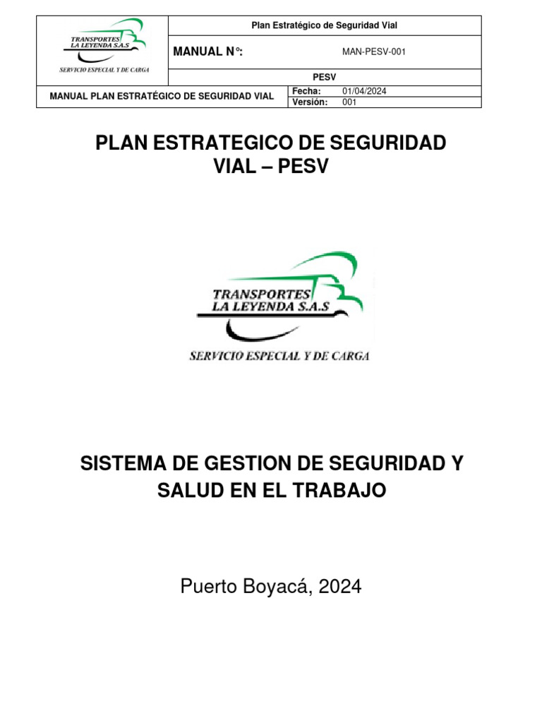 Plan Estratégico de Seguridad Vial 2024 | PDF | Seguridad vial ...