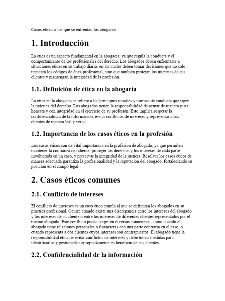 Casos Éticos A Los Que Se Enfrentan Los Abogados | PDF | Abogado ...