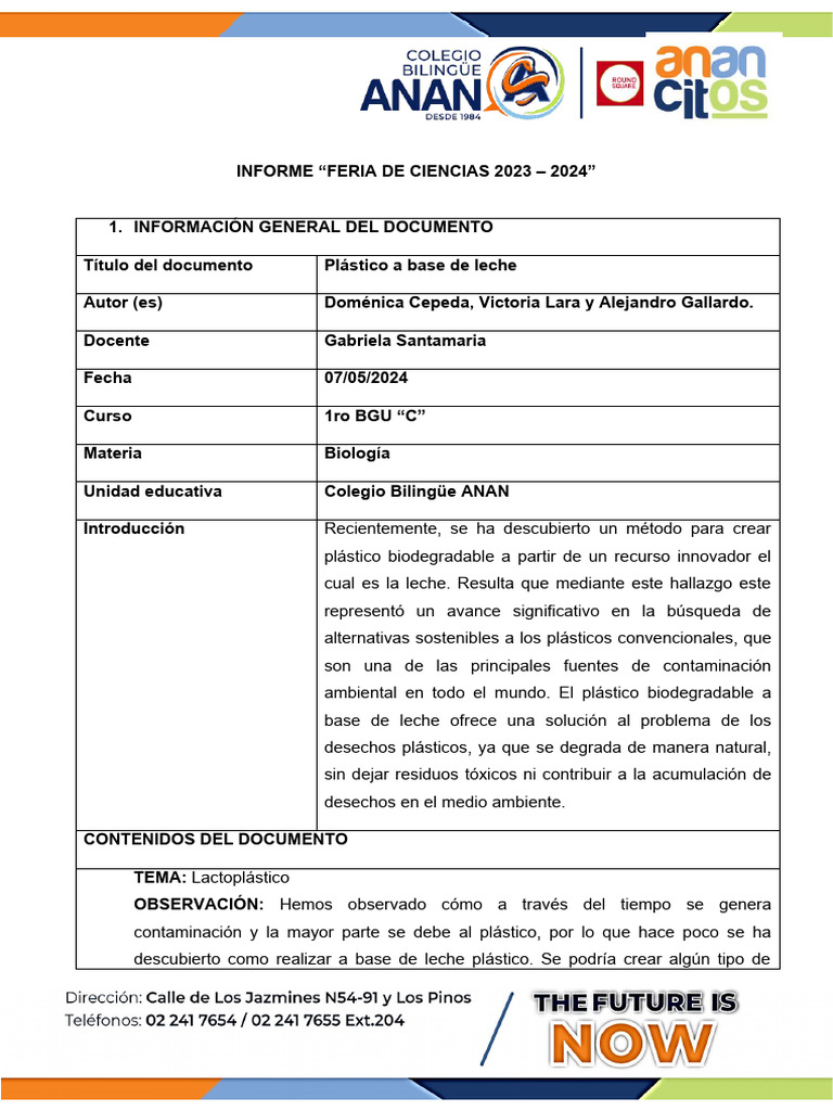 FORMATO INFORME FERIA DE CIENCIAS MÉTODO CIENTÍFICO-1 | Descargar ...