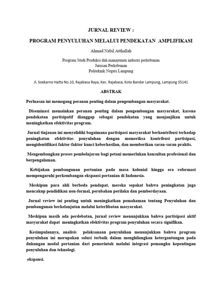 Artikel Ilmiah Perkebunan Ahmad Nabil PMIP 2C | PDF