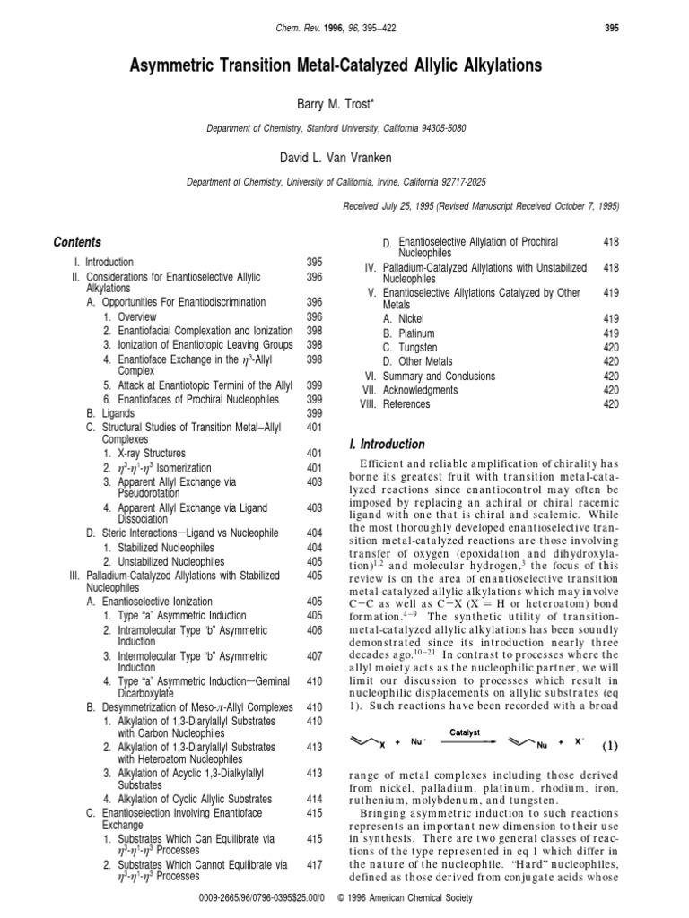 Asymmetric Transition Metal-Catalyzed Allylic Alkylations | PDF ...