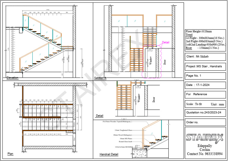 Shihab Erattupetta - MS Stair, Handrails | PDF | Stairs | Architectural ...