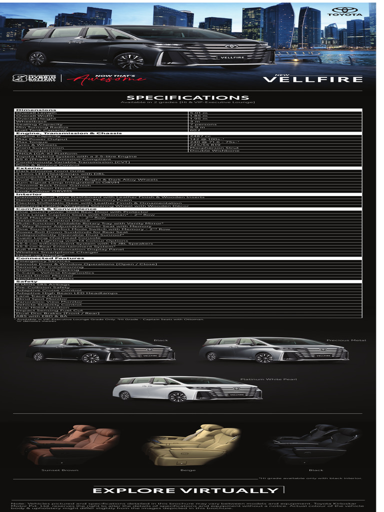E Brochure Vellfire Pdf Automotive Technologies Vehicles