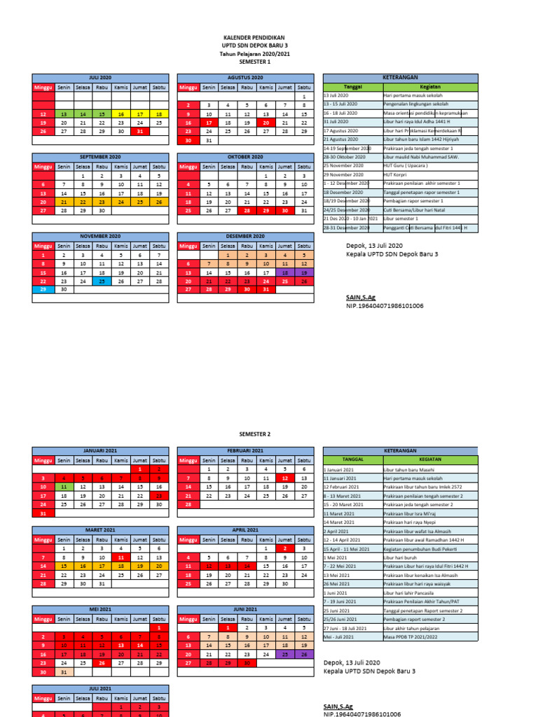 Lampiran (7) Kaldik 2020-2021 DB 3 | PDF
