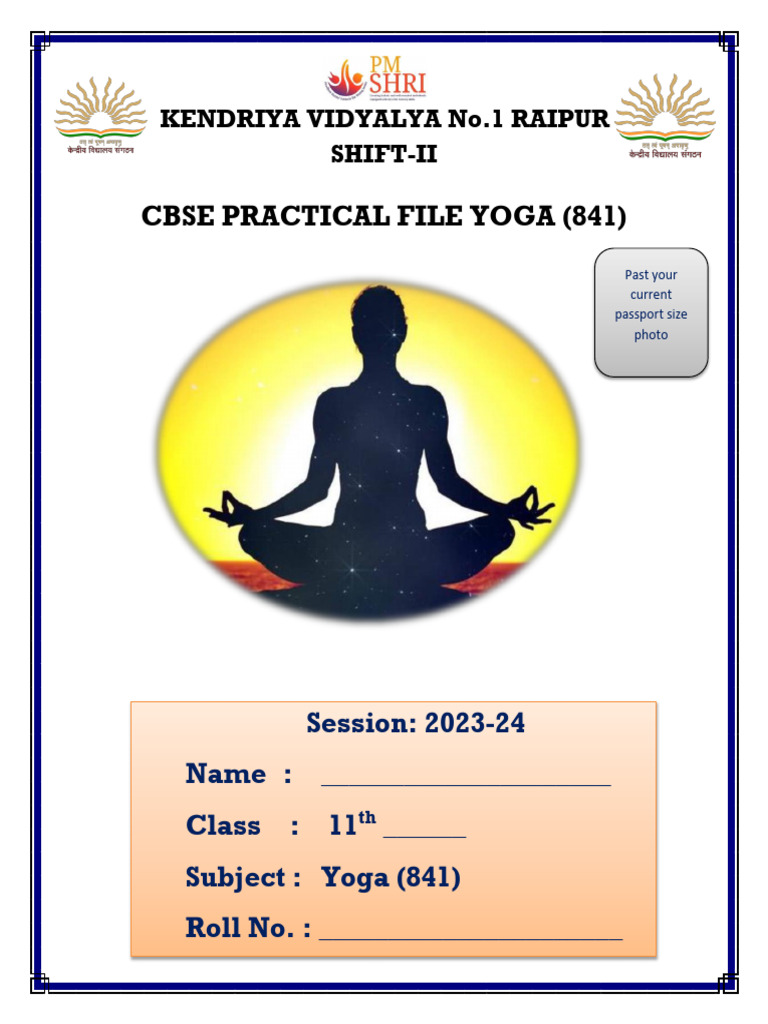 Yoga Parctical File Format 2023.24 Xi Final 18.12.2023 | PDF | Asana ...