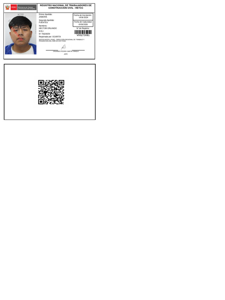 Carnet Retcc Personal | PDF