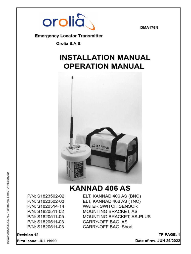 Dma176n Installation Manual Kannad 406 As | PDF | Telecommunications ...