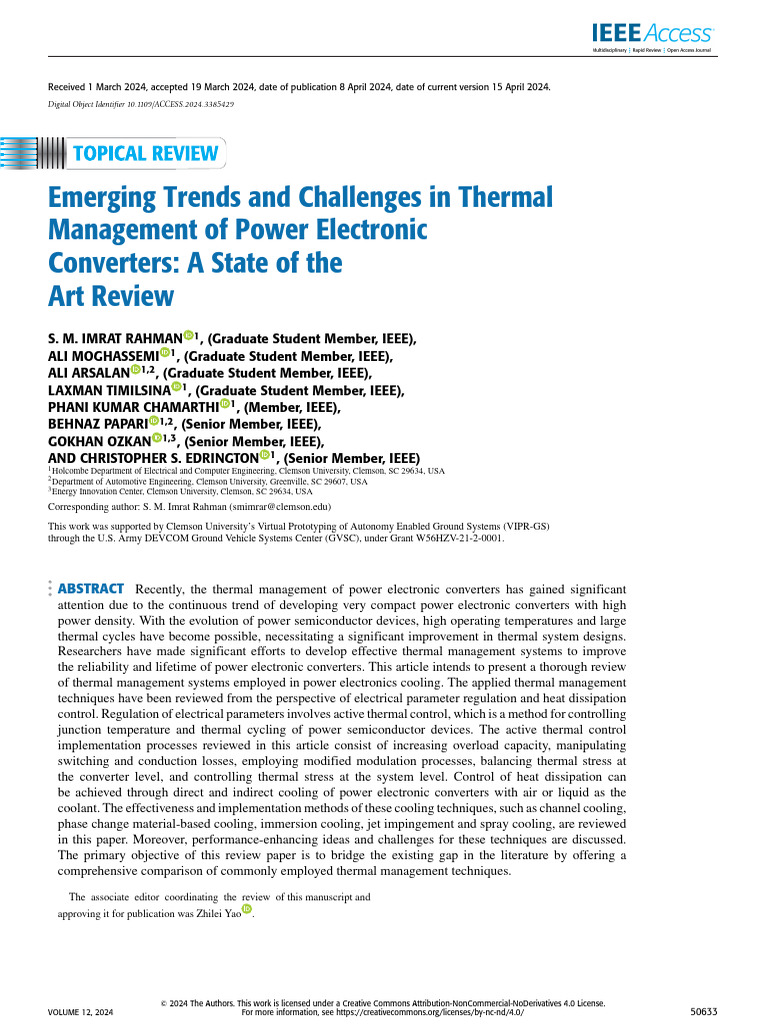 Emerging Trends And Challenges In Thermal Management Of Power