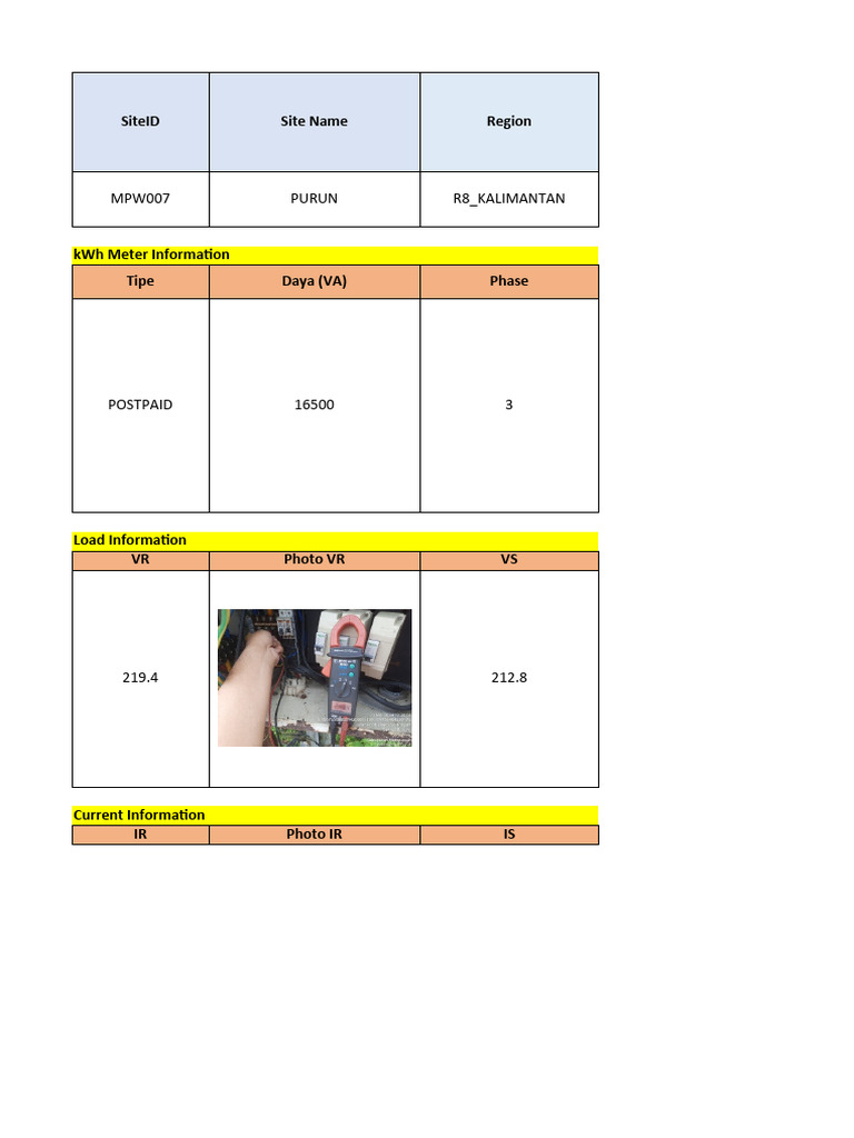 Template Survey PLN Mpw009 Purun | PDF
