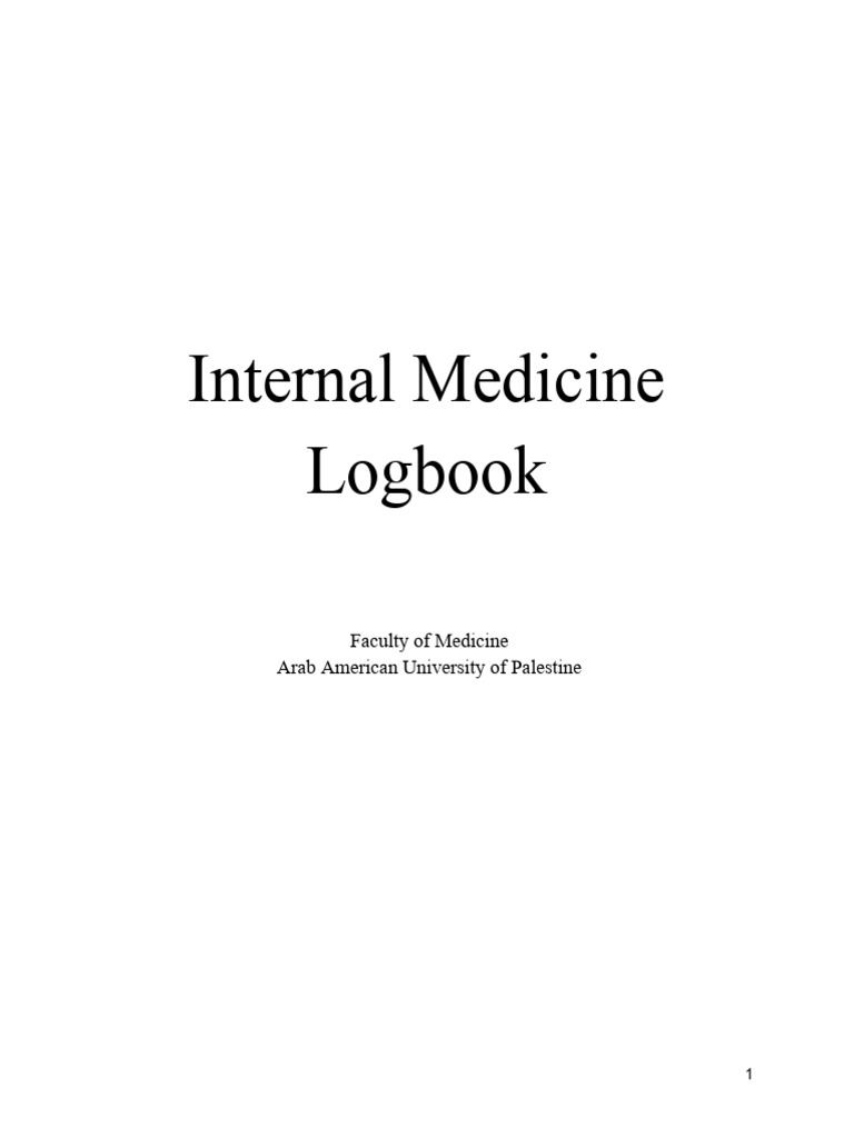 Internal Medicine Logbook | Download Free PDF | Internal Medicine ...