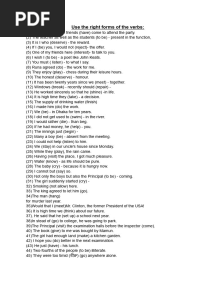 Right Form of Verbs Practice
