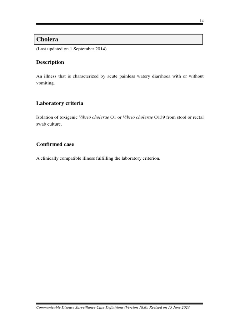 Cholera Case Definition (China) PDF
