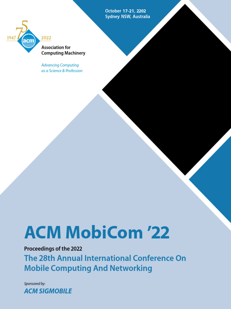 Acm ' The TH Annual International Conference On Mobile