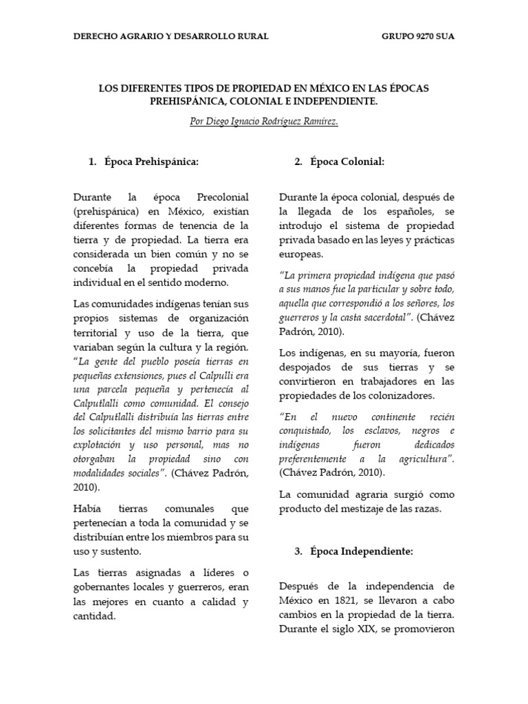 Los Diferentes Tipos de Propiedad en México | PDF | Reforma agraria ...