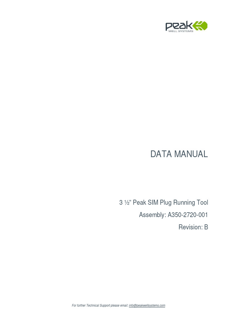 Peak SIM Plug Running Tool Manual | PDF | Screw
