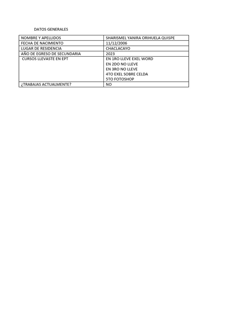 Datos Generales Orihuela | PDF