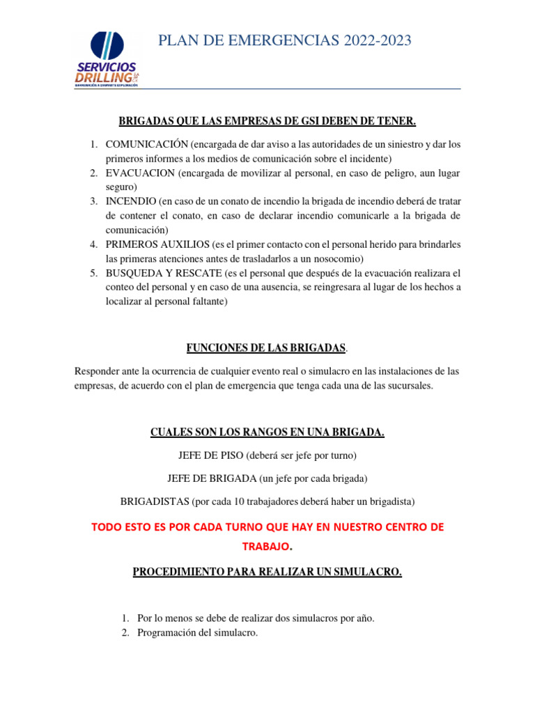 Anexo A Plan de Emergencias 2022-2023 | PDF | Primeros auxilios | Incendios