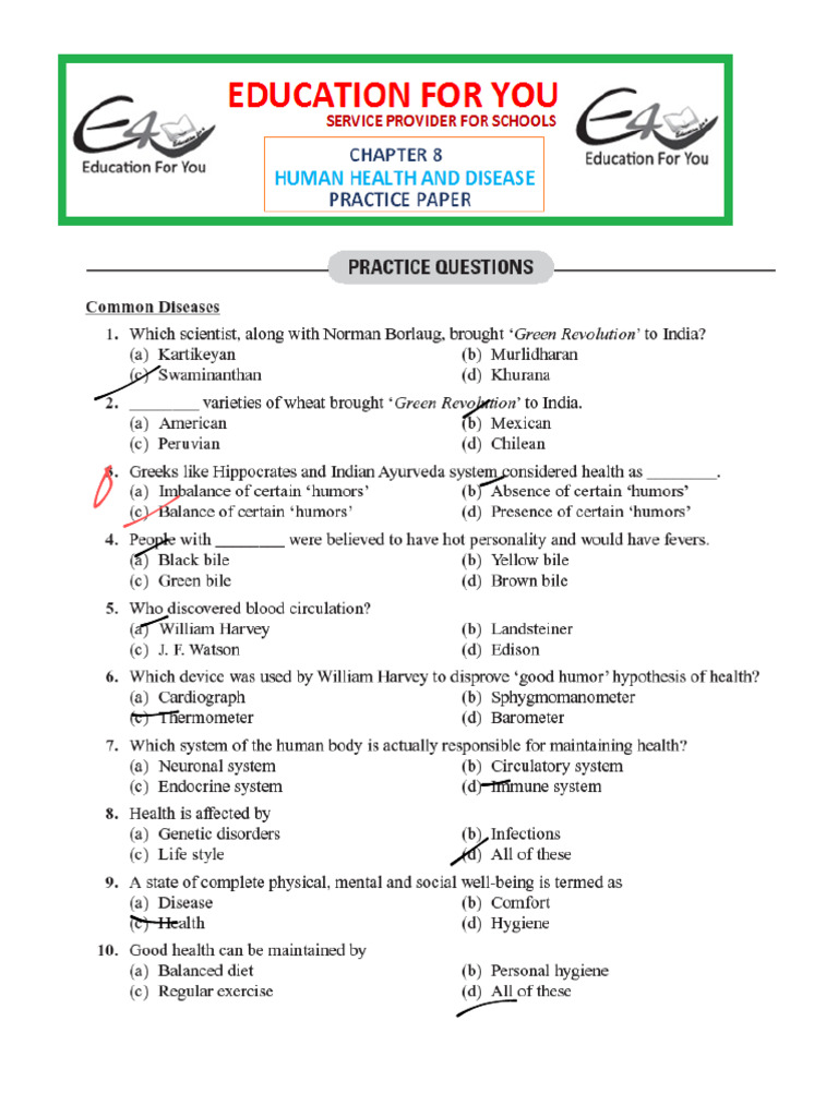 CH 8 Human Health and Diseases | PDF