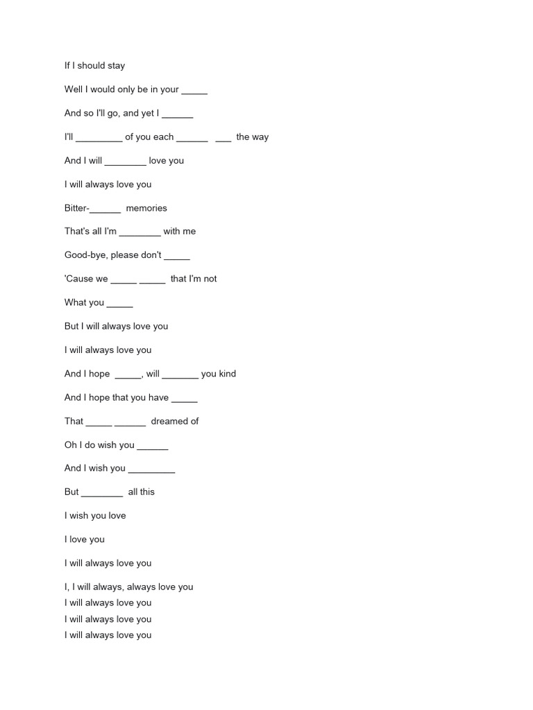 Whitney Houston - I Will Always Love You | PDF