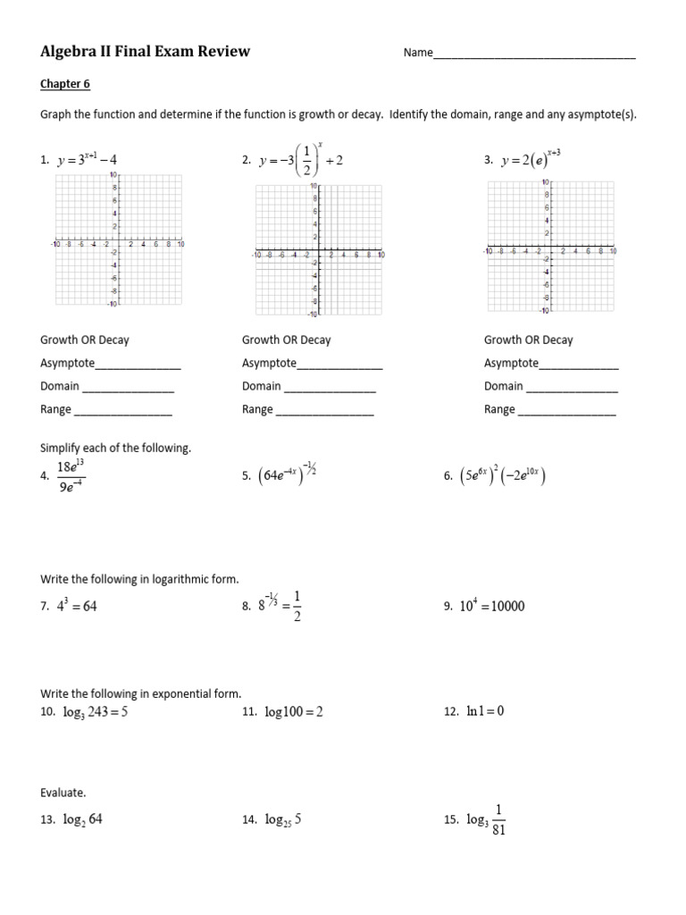 Algebra+2+Final+Exam+Review+Ch.+6 9+ONLY | PDF | Trigonometry ...