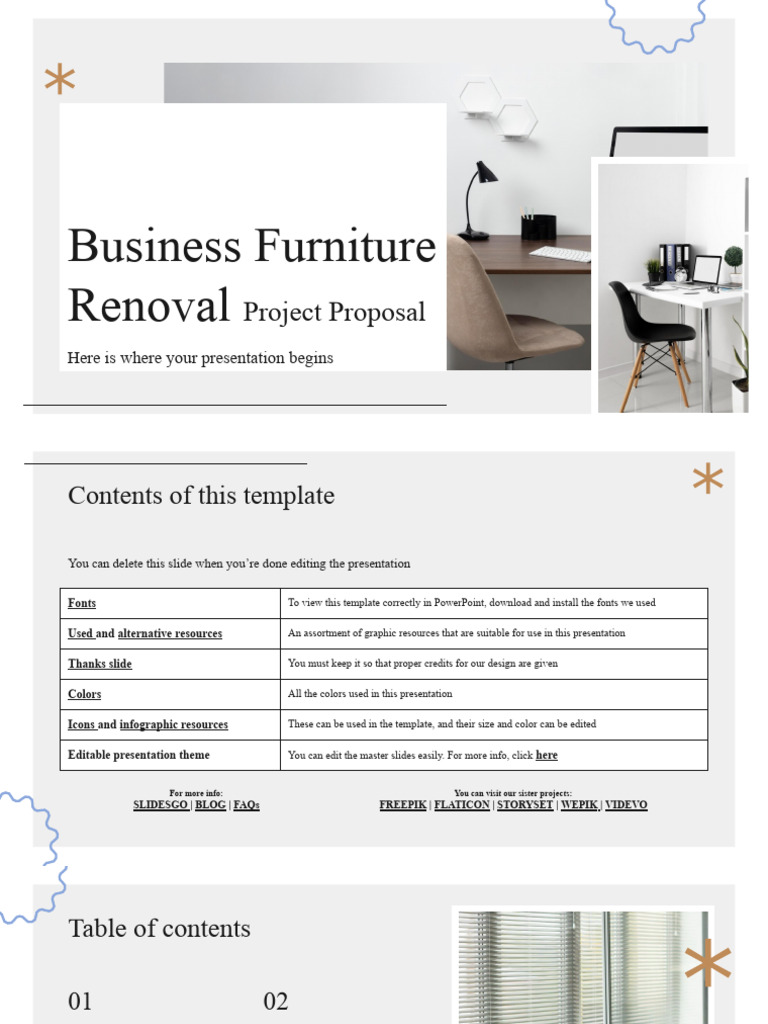 Business Furniture Renoval Project Proposal by Slidesgo | PDF | Expense ...