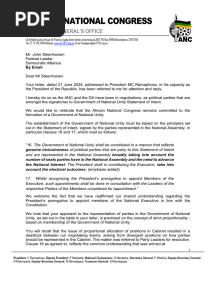 Letter - SG - J Steenhuisen - 22 June 2024