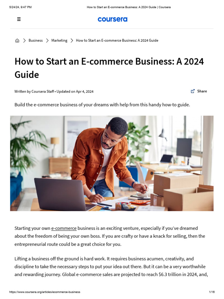 Start Your E-commerce Business: 2024 Guide | PDF | E Commerce | Marketing