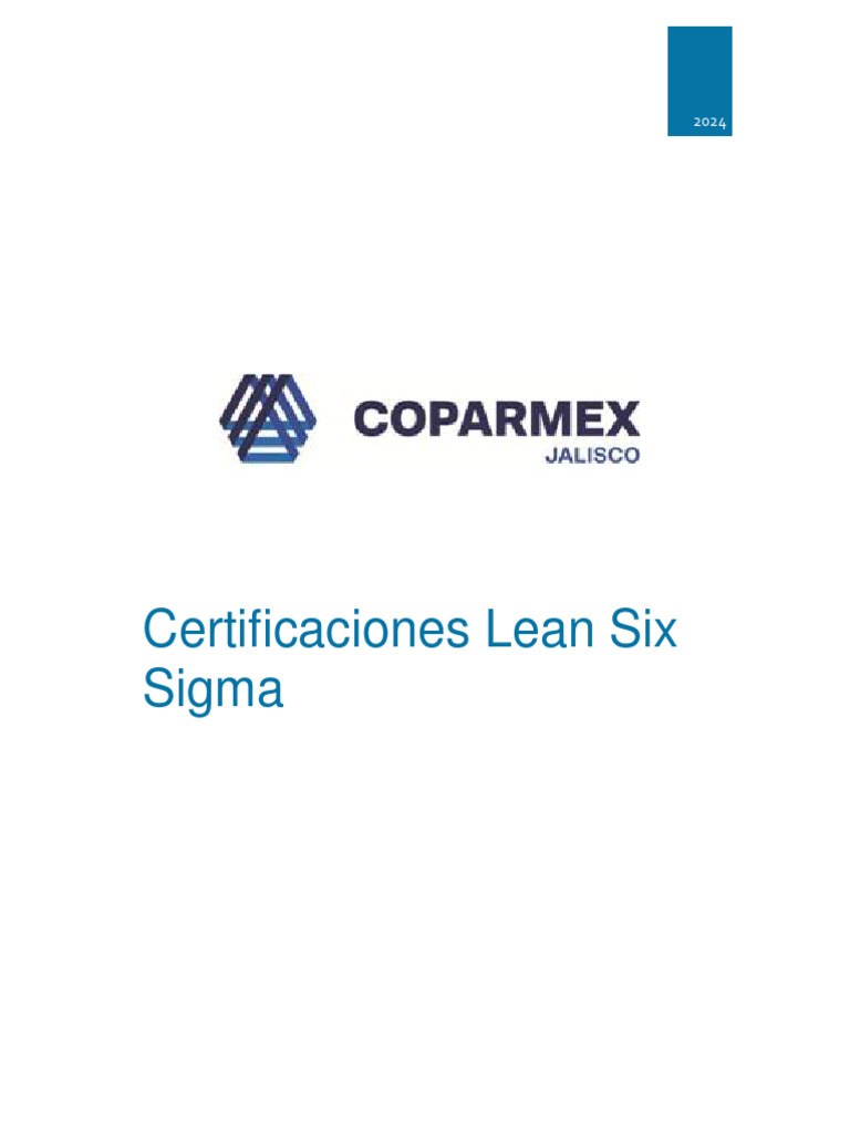 Certificaciones Lean Six Sigma Coparmex Jalisco Descargar gratis