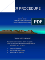 Tender Procedure: BY Bachan Singh Jabatan Struktur & Bahan Fakulti Kejuruteraan Awam