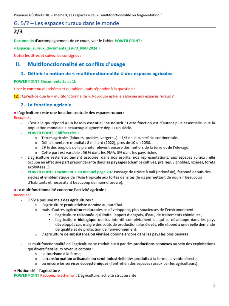 Multifonctionnalité des espaces ruraux | PDF | Agriculture | Zone rurale