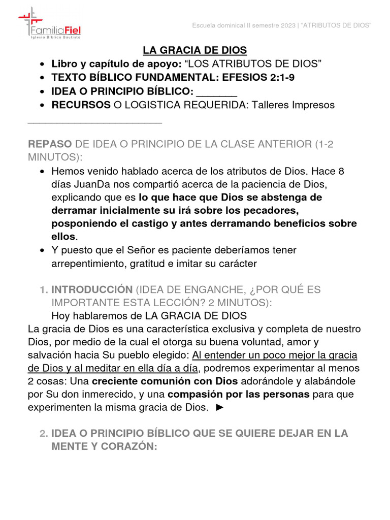 La Gracia de Dios | PDF | Gracia divina | Cristo (título)
