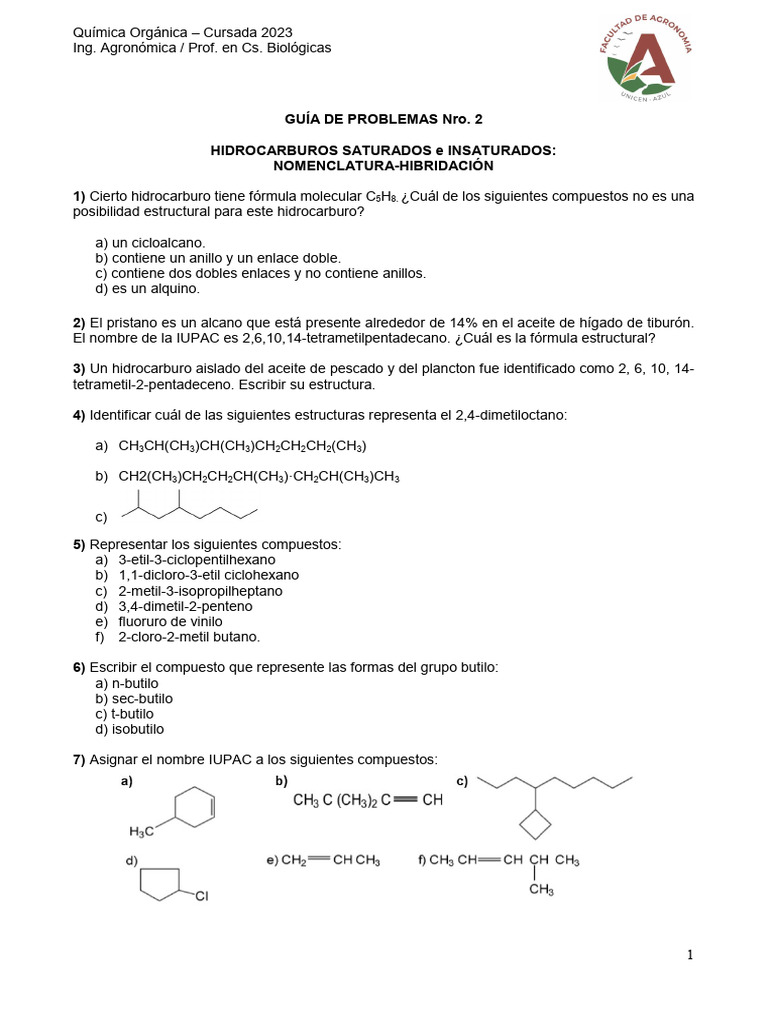 Guía Prob 2-nomenclatura_QcaOrg2023 | PDF