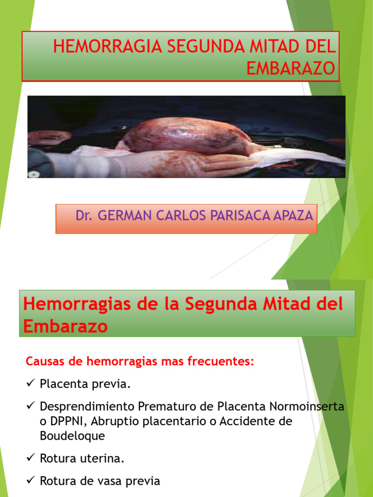 Hemorragia de La Segunda Mitd Del Embarazo | PDF | El embarazo | Placenta