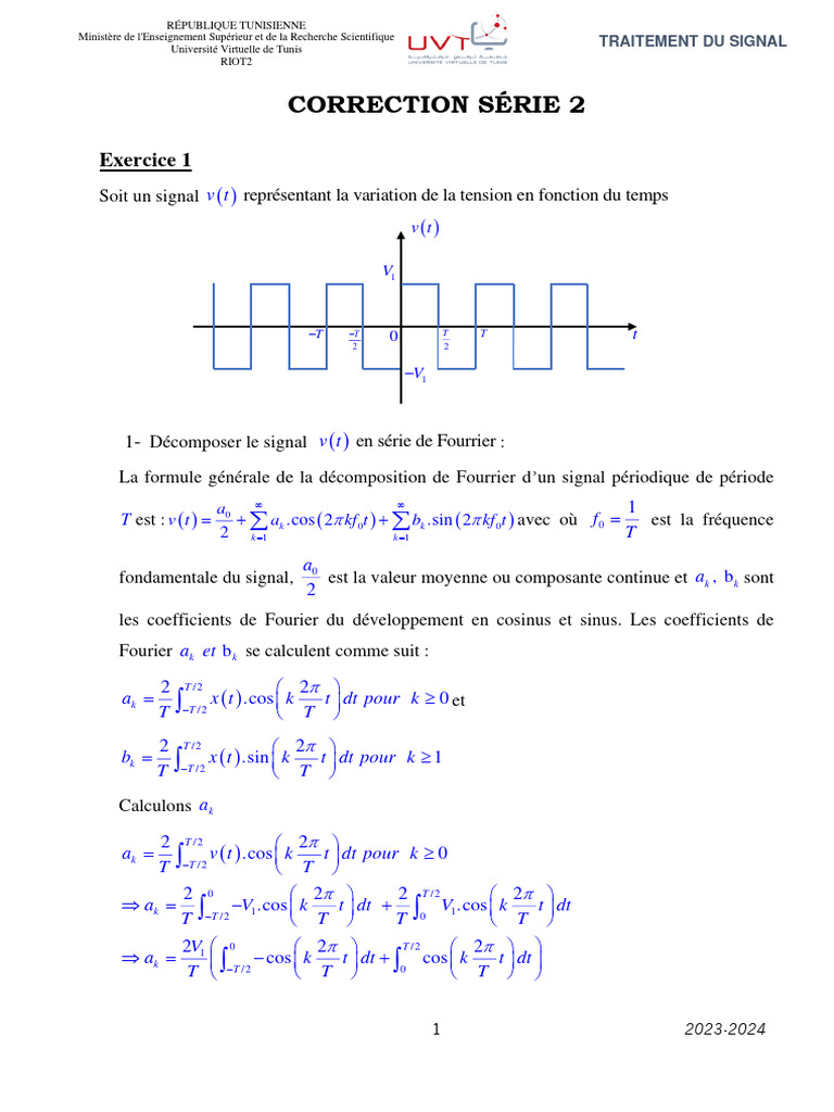 Décomposition de Fourier des Signaux | PDF | Analyse mathématique ...