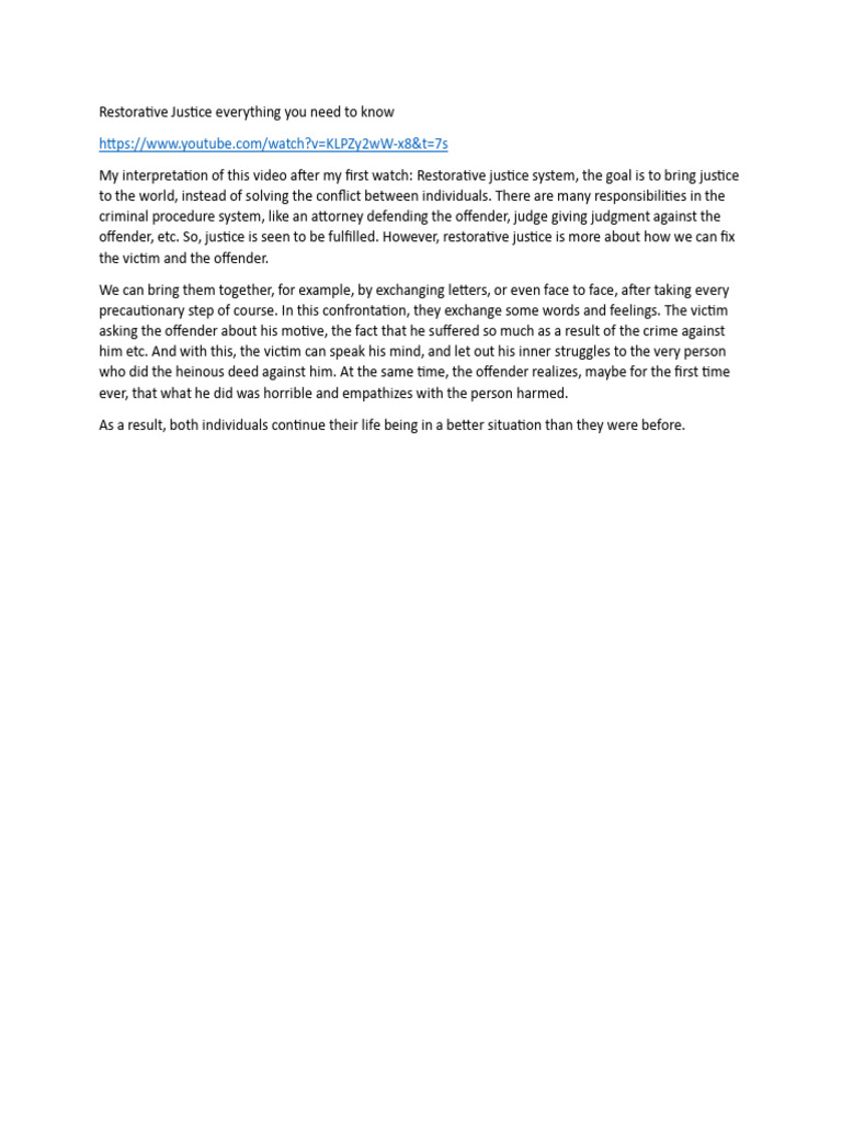 Restorative Justice Everything You Need To Know Pdf
