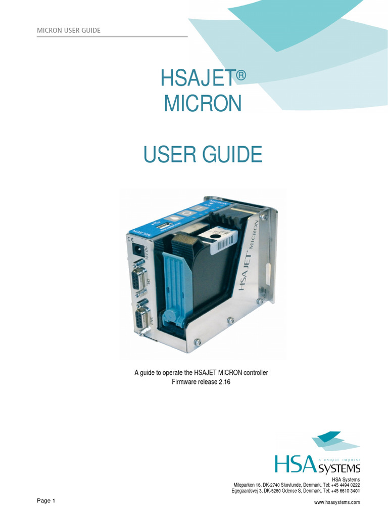 HSAJET Micron User Manual v2.16 en | PDF | Usb | Page Layout