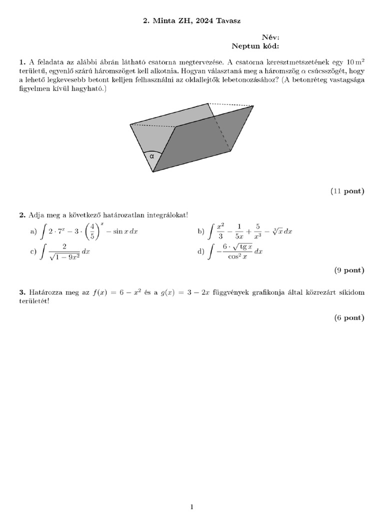 Minta ZH 2 2023-24-2 Megoldasok | PDF