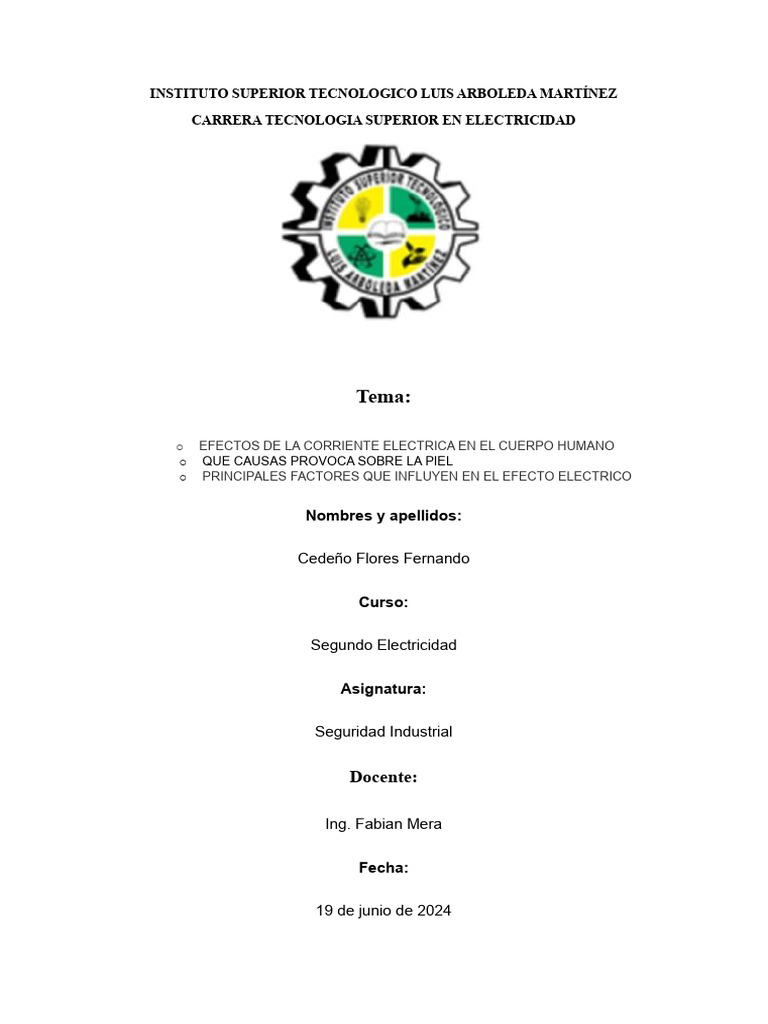 Efectos de La Corriente Electrica en El Cuerpo Humano 1 | PDF | Quemar