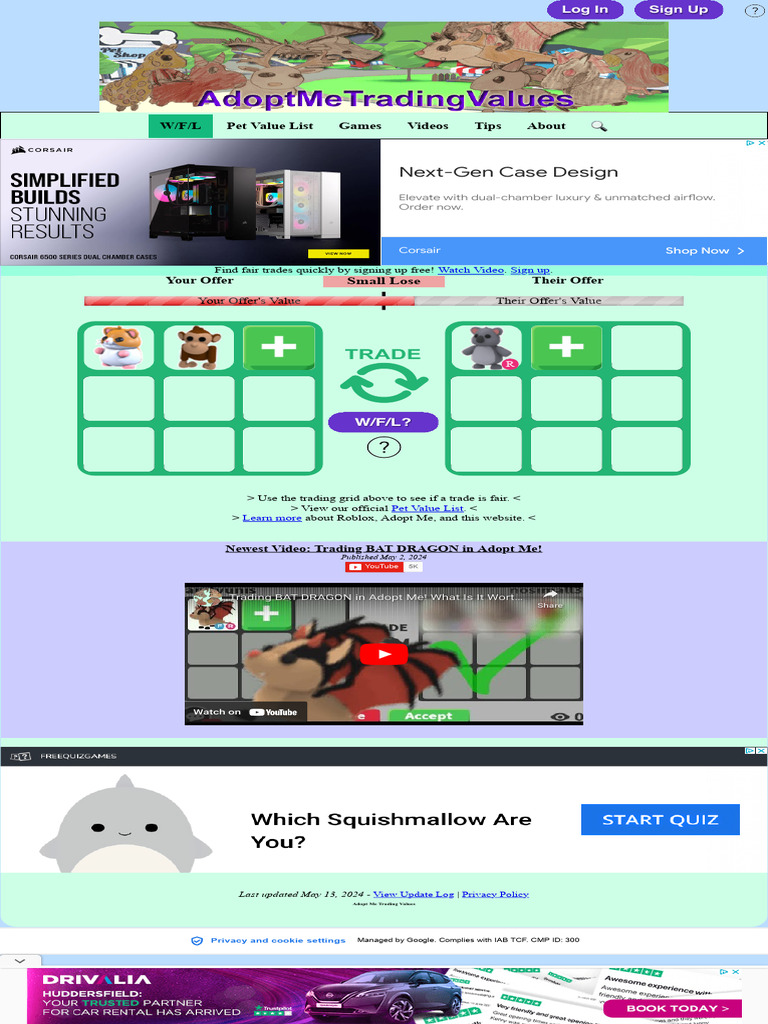 Roblox Adopt Me Trading Values Win Fair Lose WFL 2 PDF