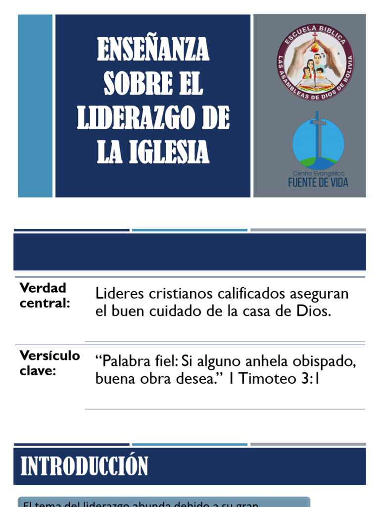 Liderazgo Bíblico en la Iglesia | PDF | Iglesia cristiana | Pablo el ...
