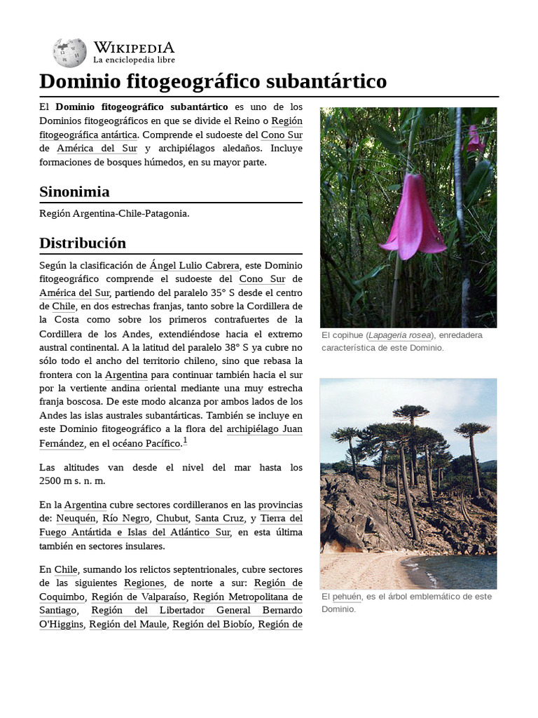 Dominio_fitogeográfico_subantártico Descargar gratis PDF Andes Chile