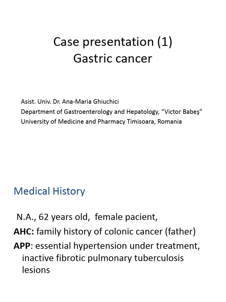 Stage IV Gastric Cancer Case Study | PDF | Therapy | Cancer