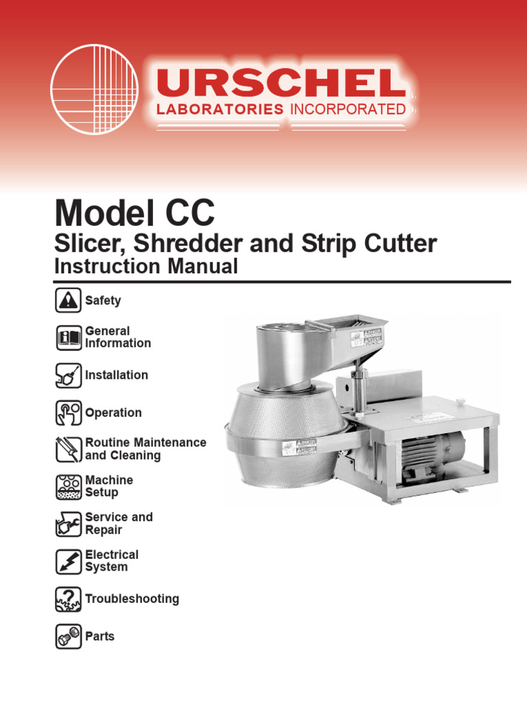 Urschel CC - Manual - English - 2355 - Adndm - 2533 - Ches | PDF | Fuse  (Electrical) | Relay