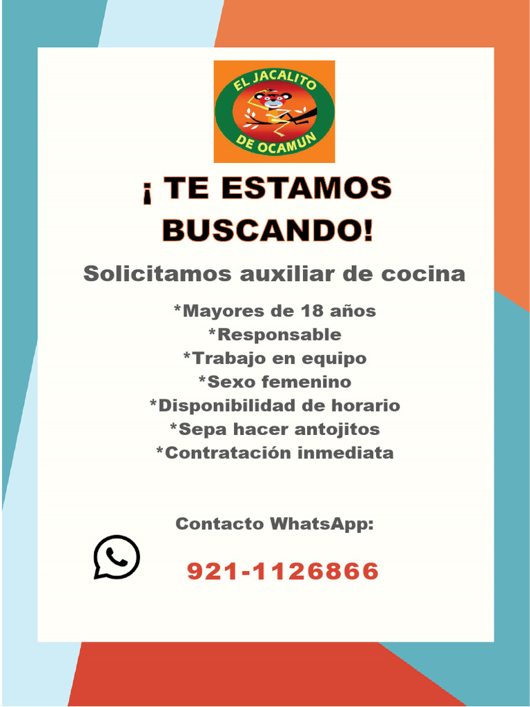 Auxiliar Cocina | PDF