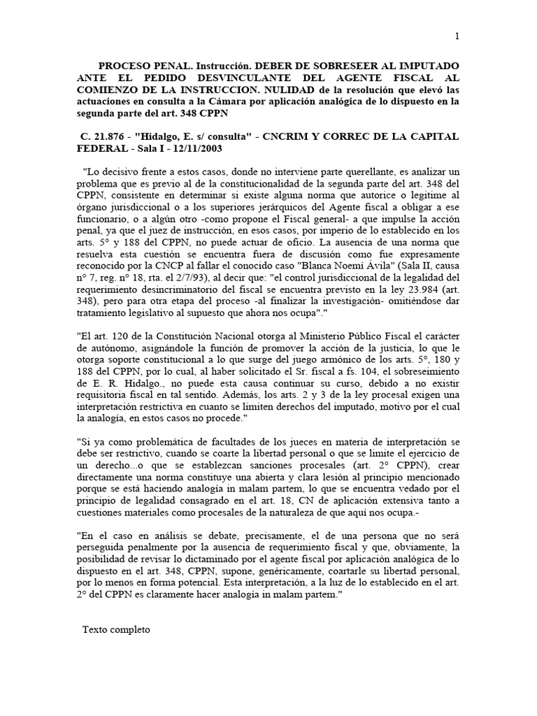 Sobreseimiento en Proceso Penal: Análisis CPPN | PDF | Fiscal ...
