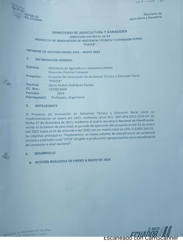 Informe de Gestion Enero A Mayo 2024 | PDF
