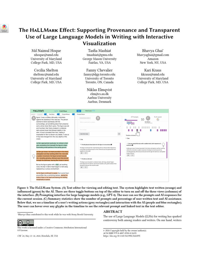 Hallmark Efect: Supporting Provenance and Transparent of Large Language ...